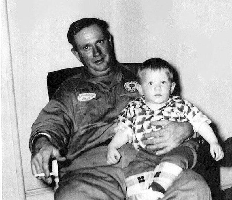 Arthur Hill holding grandson Larry Keith Isenhour.