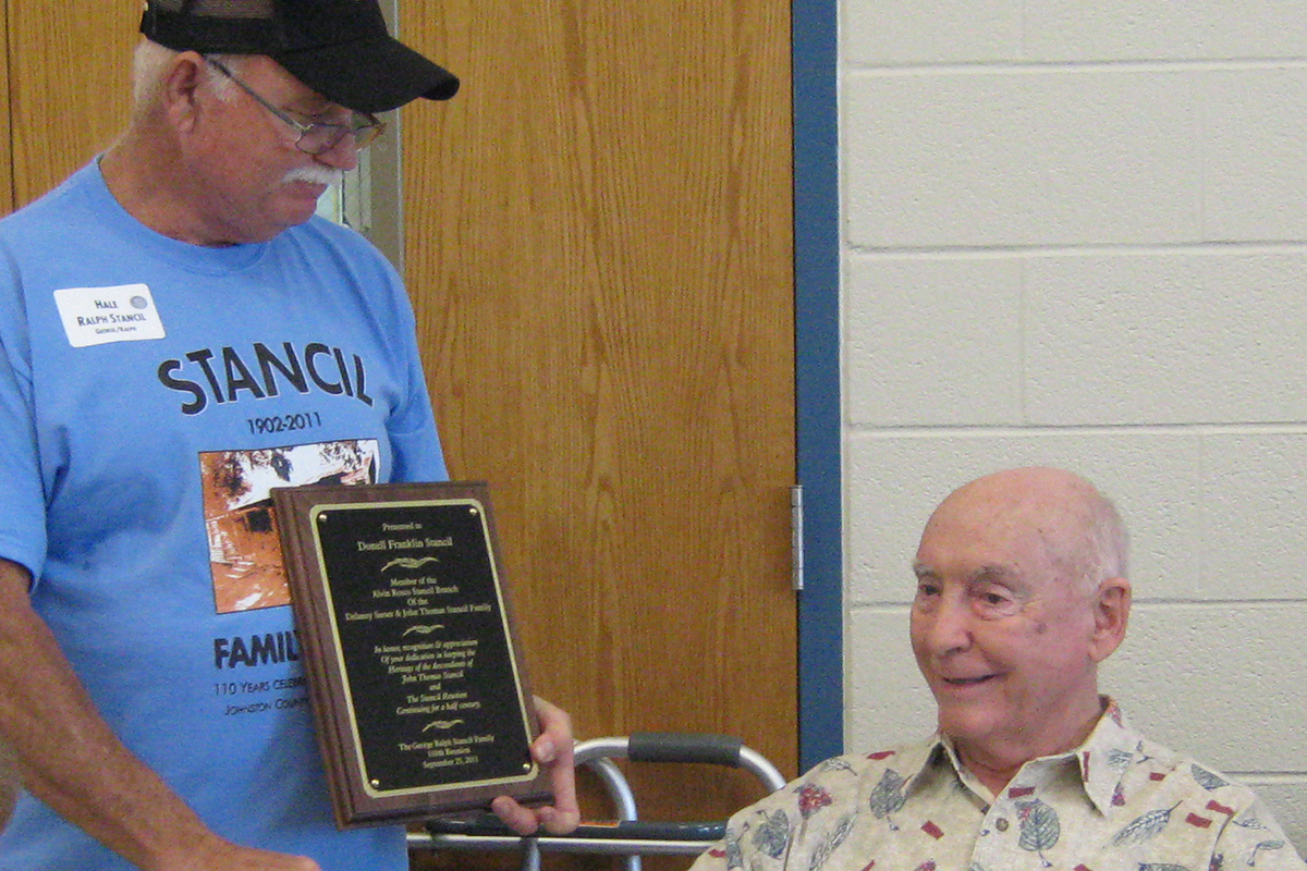 Donell Stancil was honored for 50 years of dedicated service to the reunion in 2011.