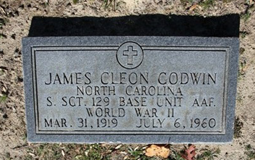 James Cleon Godwin's tombstone at Maplewood Cemetery, Wilson, NC