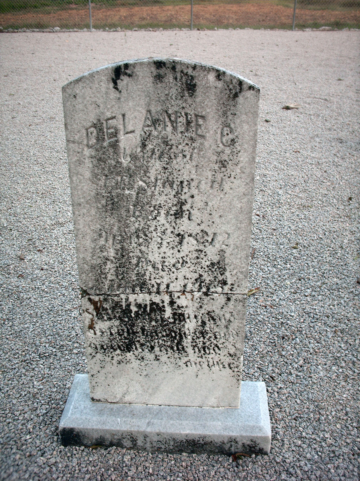 Delanie Sasser Stancil tombstone in Stancil Cemetery in the Glendale Community of Johnston County, North Carolina.