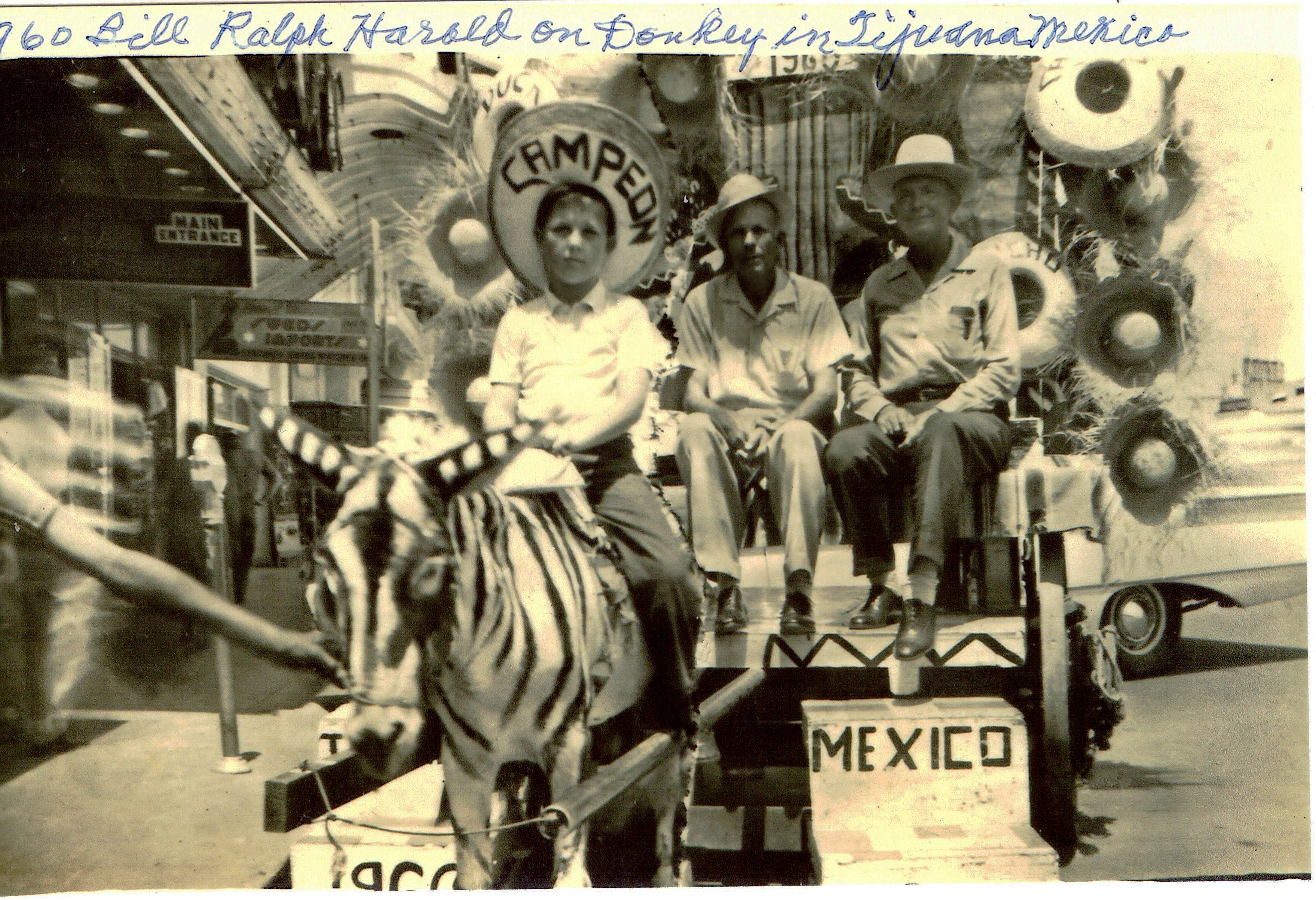 Bill Stancil with first cousin Ralph Stancil, center, and Ralph's son William Harold Stancil in 1960 in Mexico.