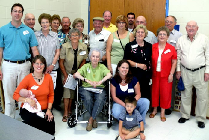 Seated: Amy & Rebecca Ann Stancil, Virginia Stancil Fulghum, Cretini Stancil McCall and Andrew Stancil; Standing: Vann, Donell & Lou Stancil, Shirley & Reuben Mercer, Margaret Mercer Williams, Lottie and A.R. Mercer, Wayne & Wanda Stancil, Marshall McCall, George & Barbara Stancil West, Carolyn Sullivan & De Wayne Eakes and Glenn Stancil.